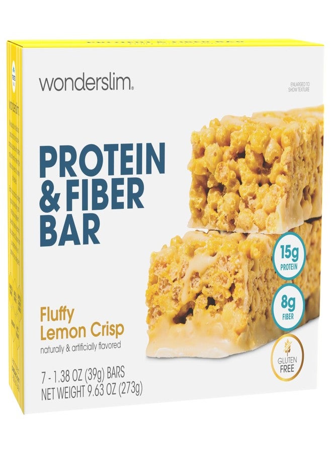 Wonderslim High Fiber Protein Bars, Fluffy Lemon Crisp | 15g Protein, 8g Fiber | Low Sugar, Low Carb | Healthy Indulgence | Satisfying, Supports Energy & On-the-Go Convenience, 7 Pack - Image 1